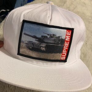 2020 Supreme white 5-panel snap closure